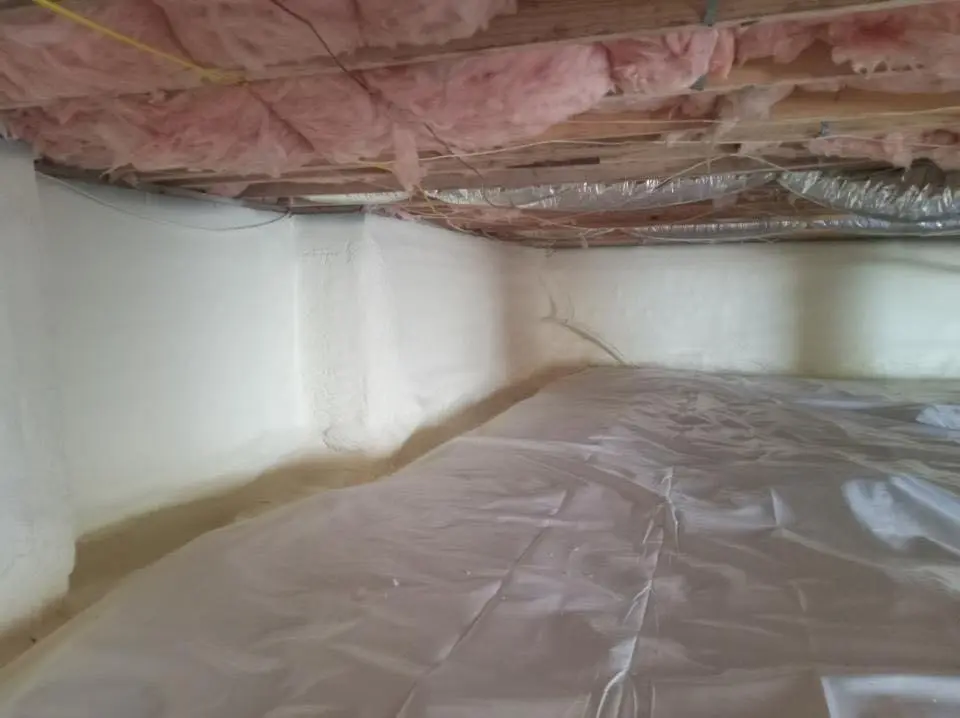 Crawl space encapsulation with closed-cell spray foam for Attic Insulation in Springfield